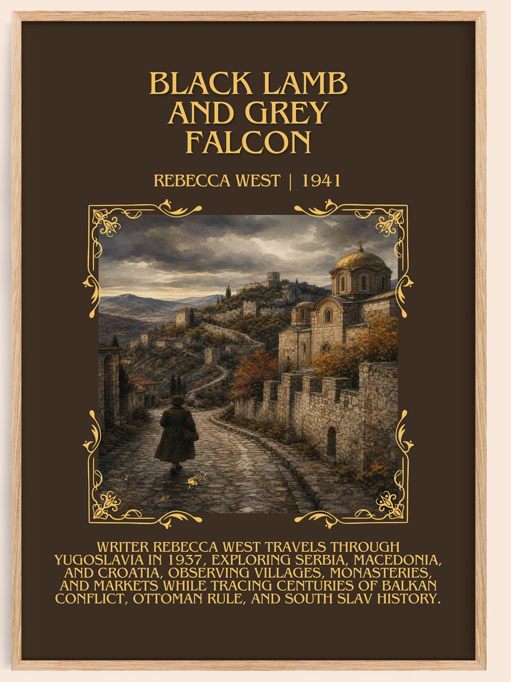 Black Lamb and Grey Falcon Minimalist Book Poster by Rebecca West – book poster