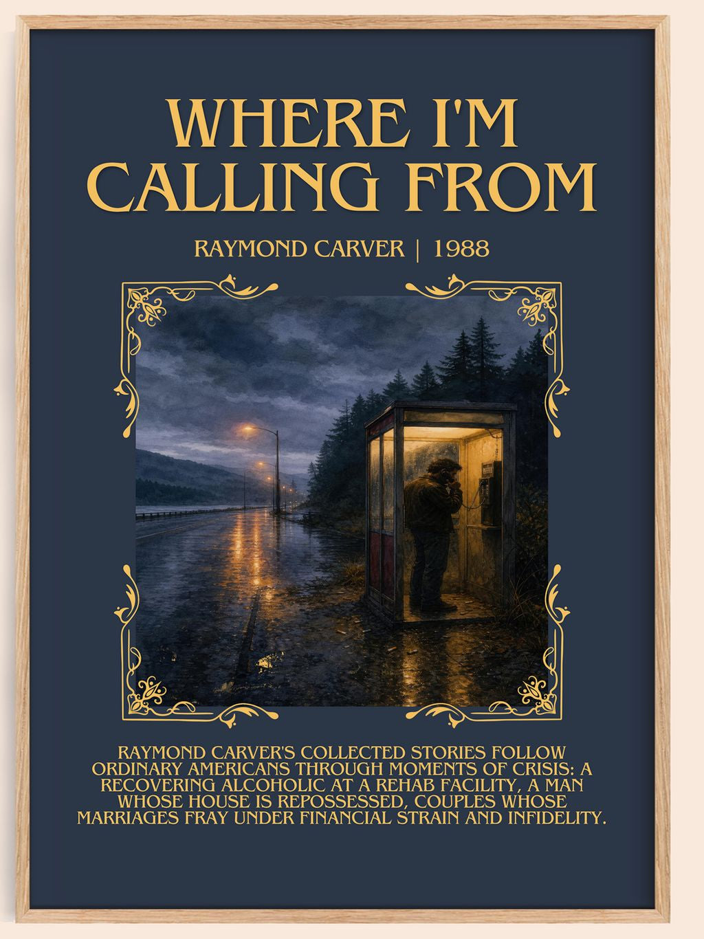 Where I'm Calling From Minimalist Book Poster by Raymond Carver – book poster