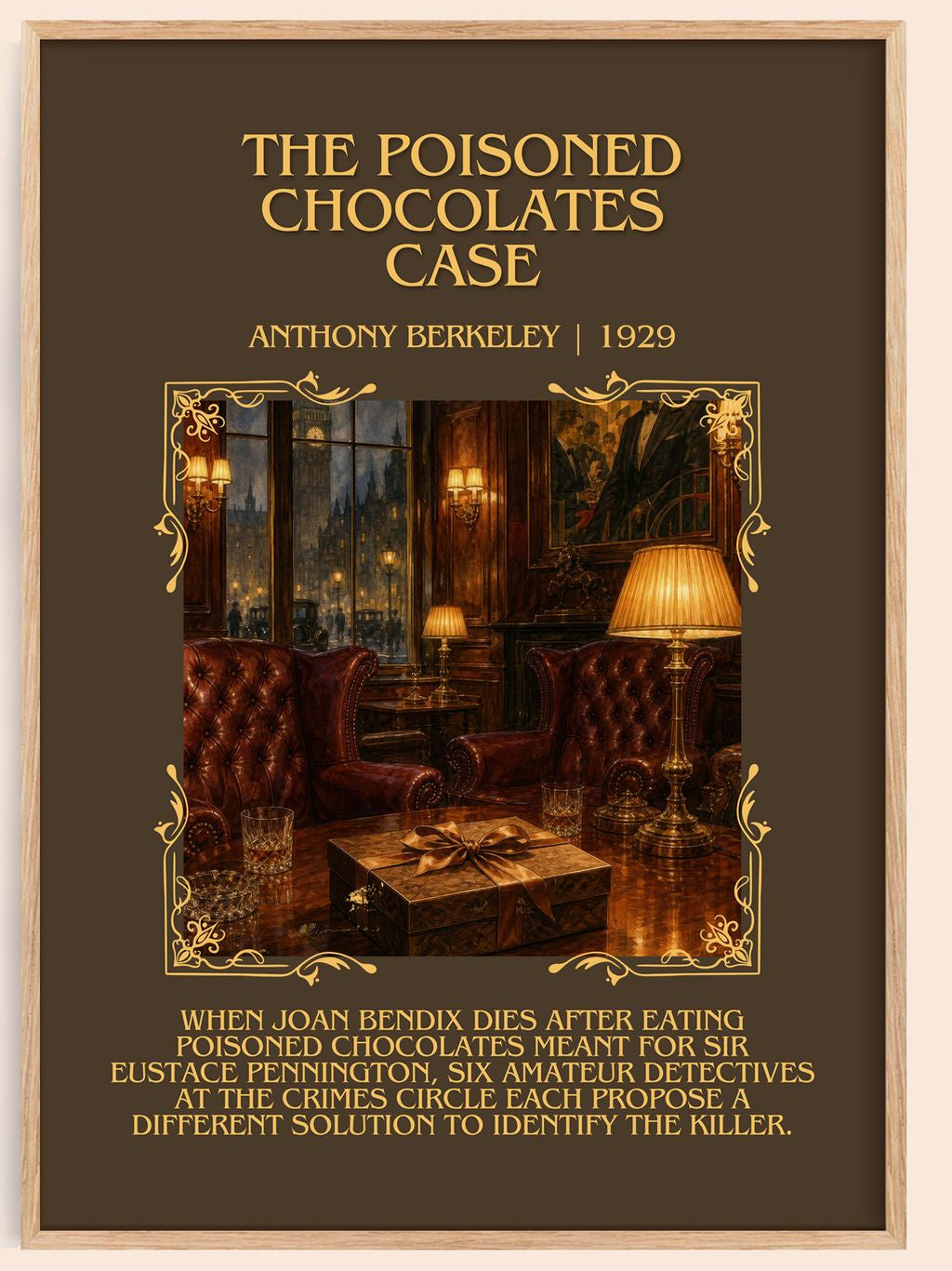 Poisoned Chocolates Case Minimalist Book Poster by Anthony Berkeley – book poster