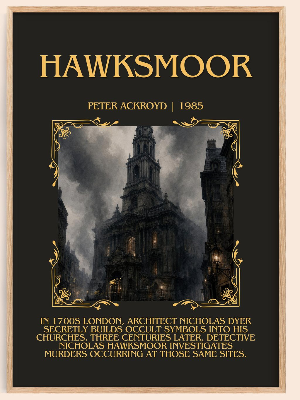Hawksmoor Minimalist Book Poster by Peter Ackroyd – book poster