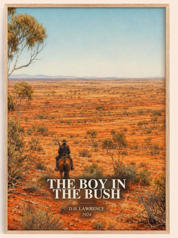 The Boy In The Bush watercolour book poster by D.H. Lawrence – framed literary art print