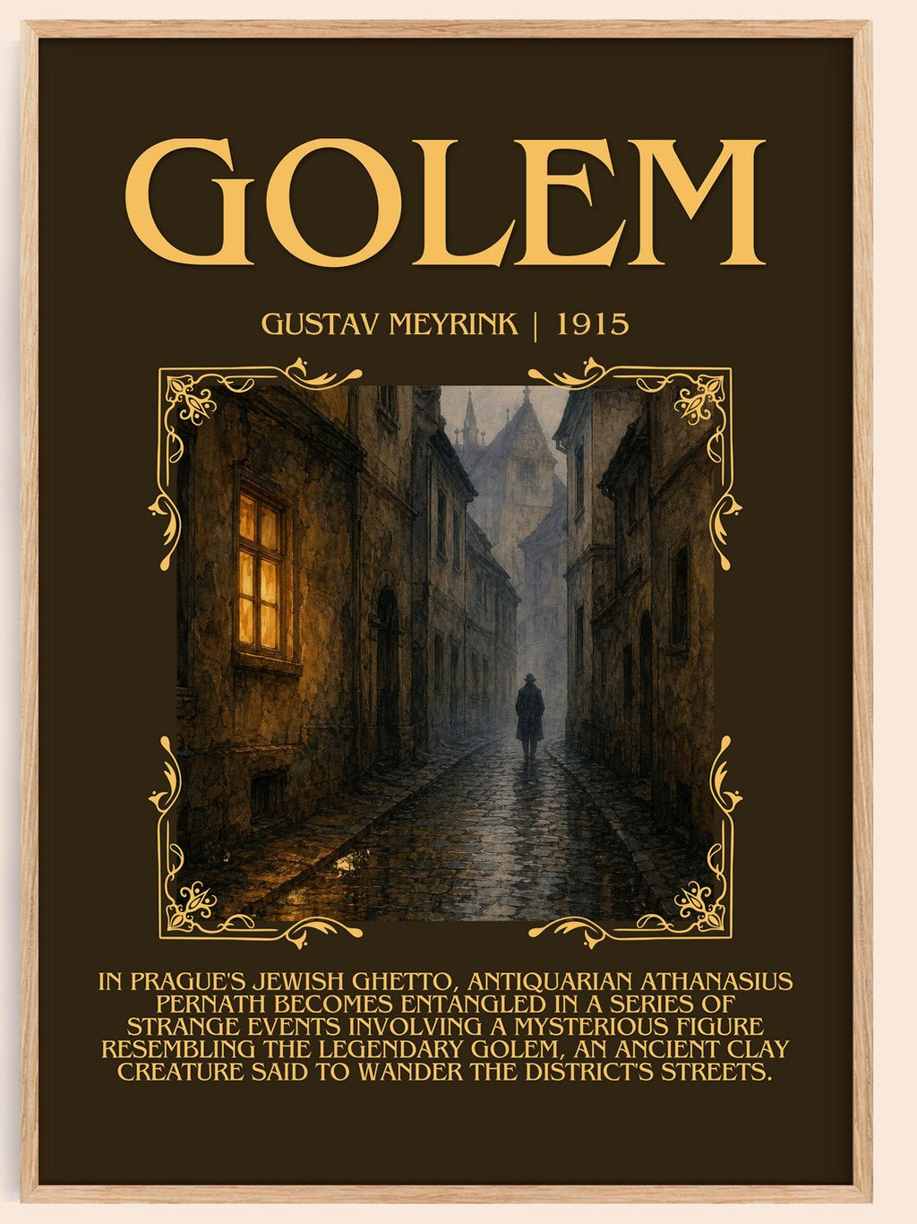Golem Minimalist Book Poster by Gustav Meyrink – book poster