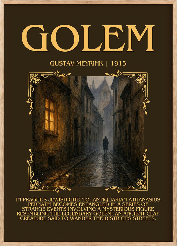 Golem Minimalist Book Poster by Gustav Meyrink