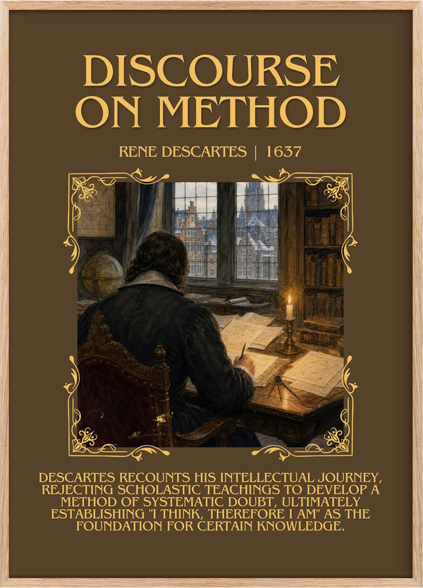 Discourse on Method Minimalist Book Poster by Rene Descartes