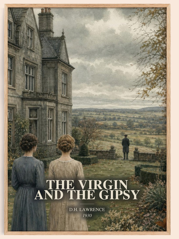 The Virgin And The Gipsy watercolour book poster by D.H. Lawrence – framed literary art print