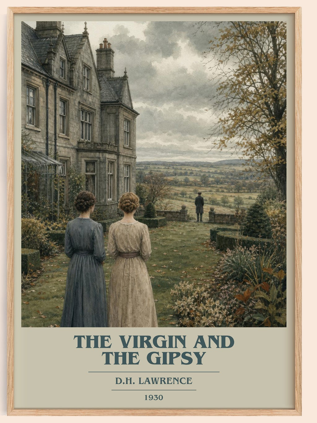 The Virgin And The Gipsy book cover book poster by D.H. Lawrence – framed literary art print