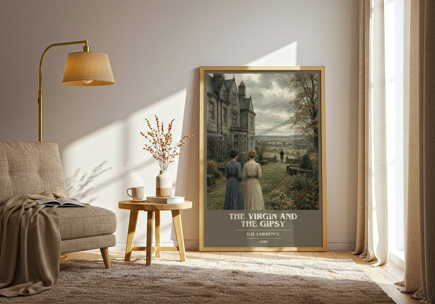 The Virgin And The Gipsy book cover print on bookshelf – D.H. Lawrence fan gift