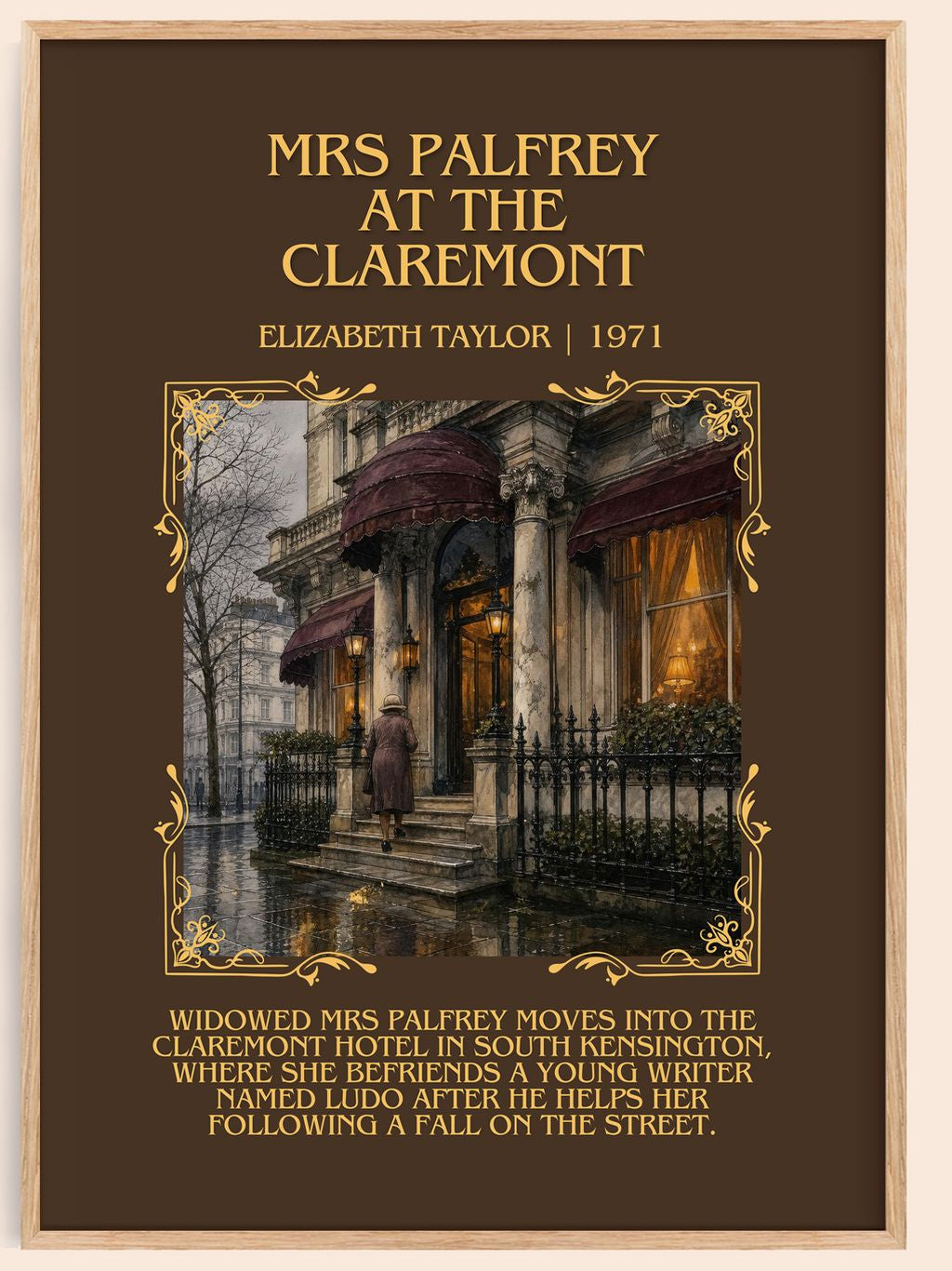 Mrs Palfrey at the Claremont Minimalist Book Poster by E. Taylor – book poster