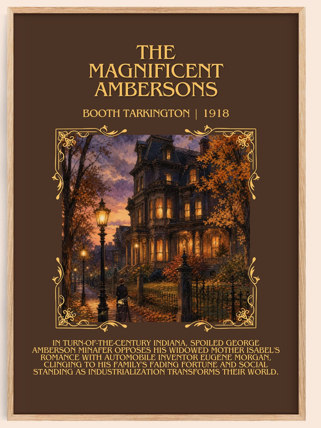The Magnificent Ambersons Minimalist Book Poster by Booth Tarkington – book poster