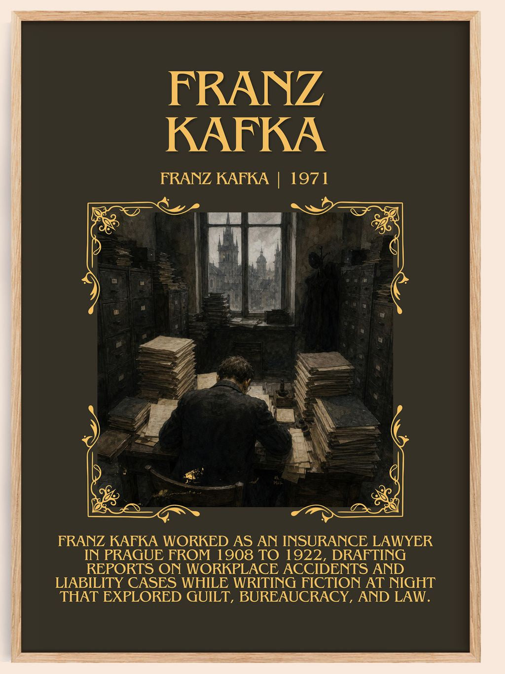 Franz Kafka Minimalist Book Poster by Franz Kafka – book poster
