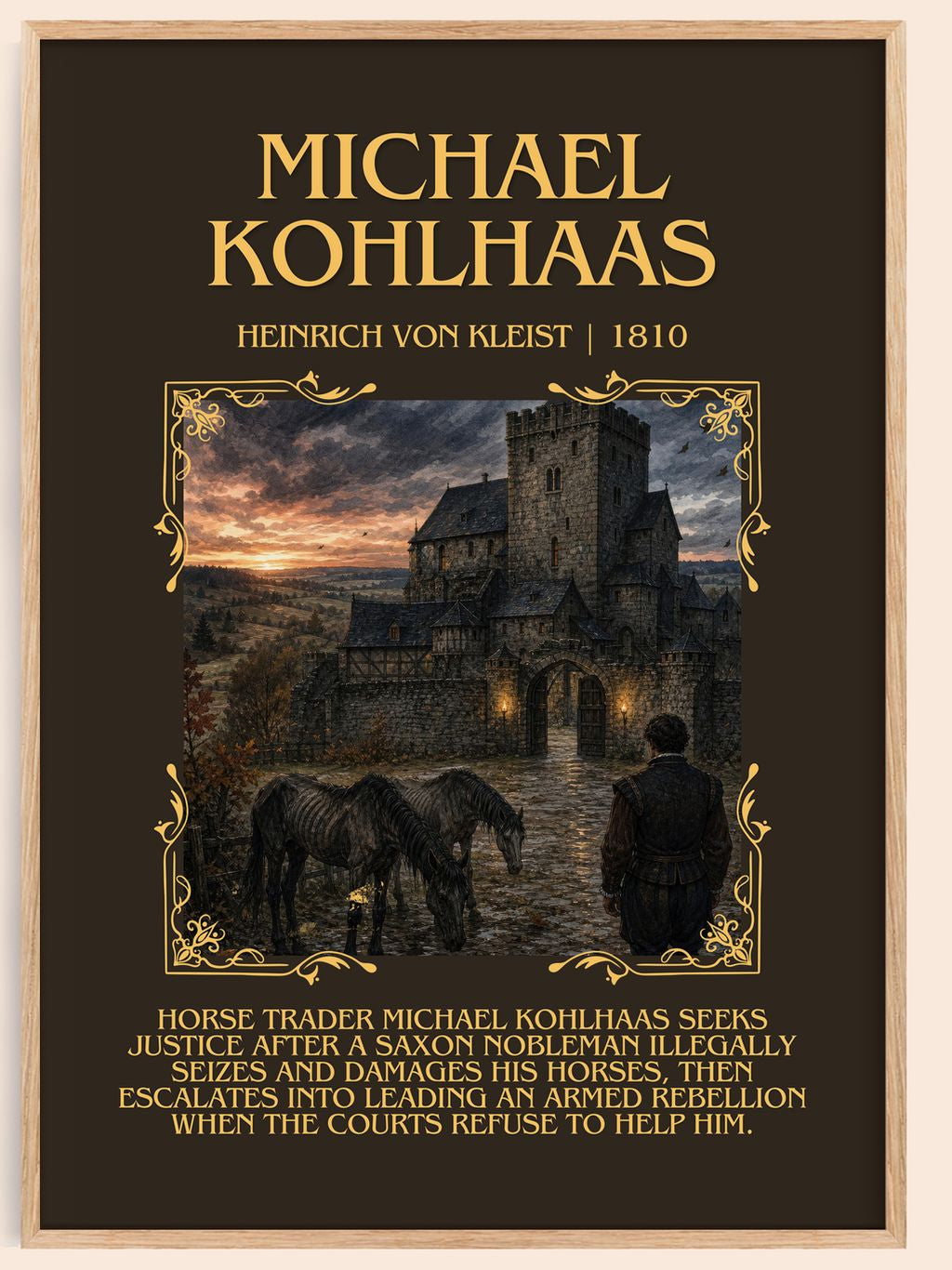 Michael Kohlhaas Minimalist Book Poster by Heinrich von Kleist – book poster
