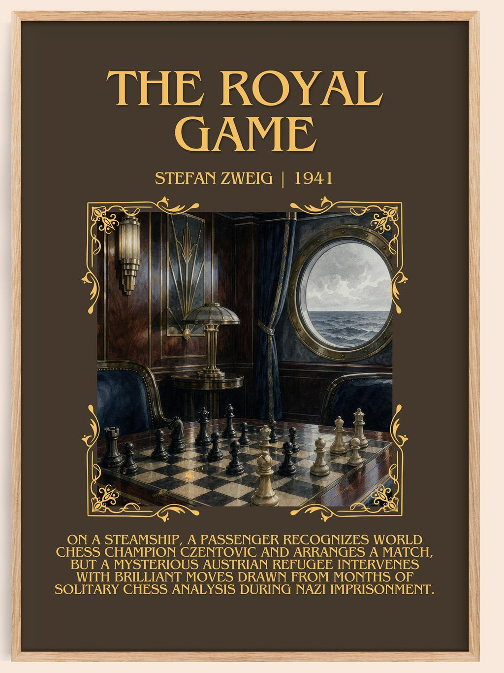 The Royal Game Minimalist Book Poster by Stefan Zweig – book poster