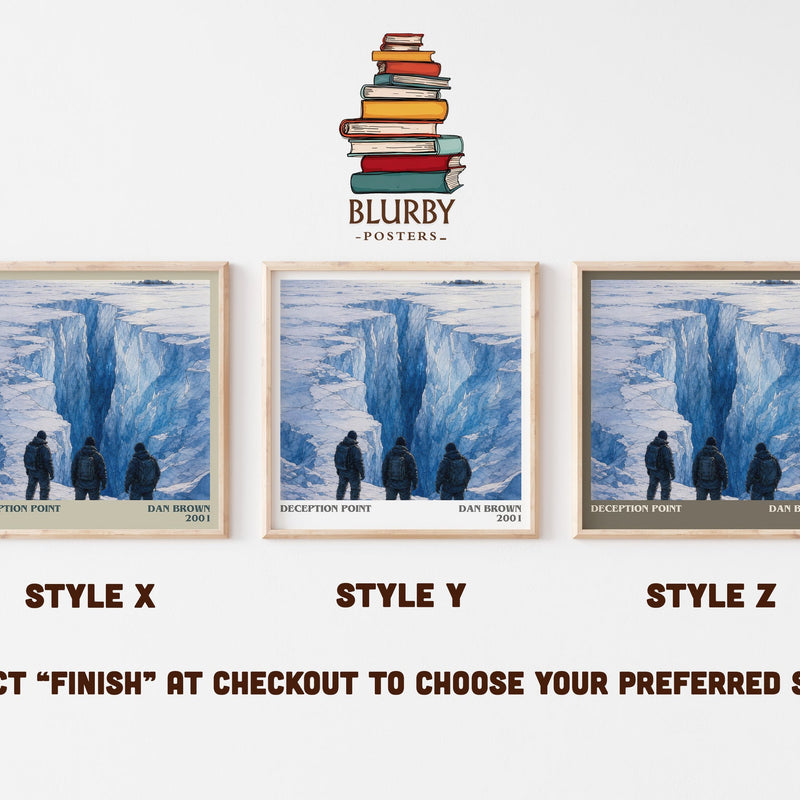 Deception Point literary print in frame leaning in hallway – thriller wall art