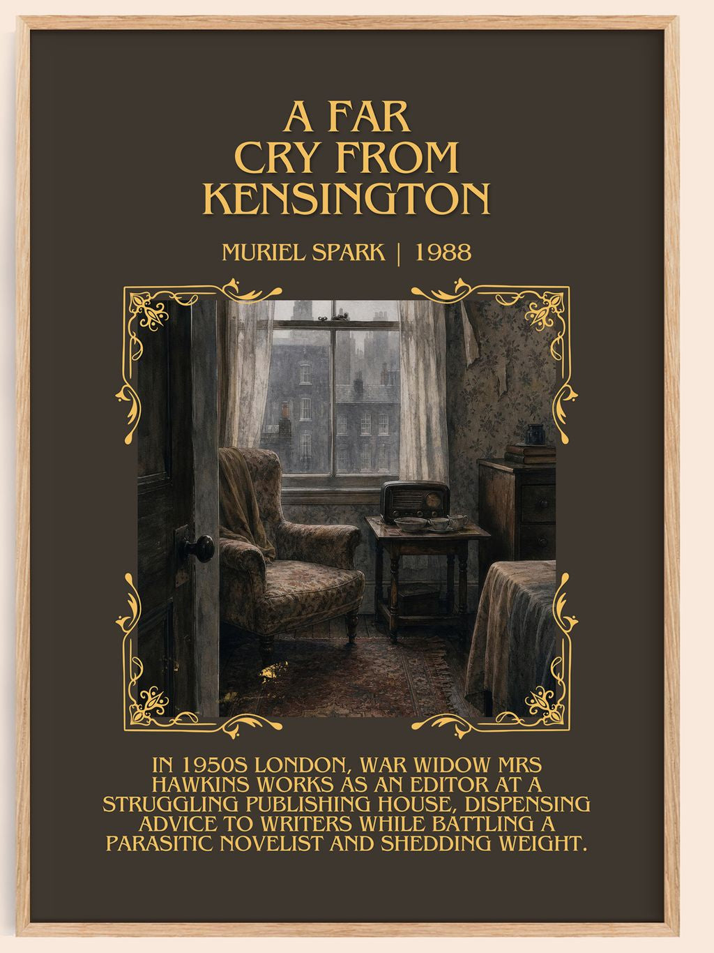 A Far Cry From Kensington Minimalist Book Poster by Muriel Spark – book poster