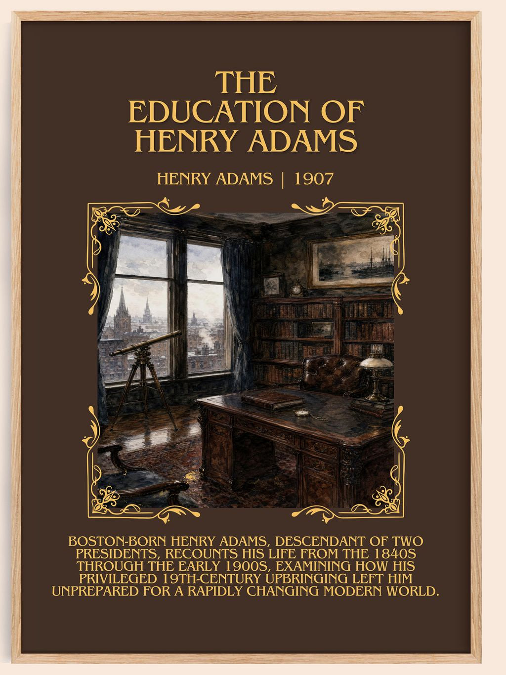 The Education of Henry Adams Minimalist Book Poster by Henry Adams – book poster