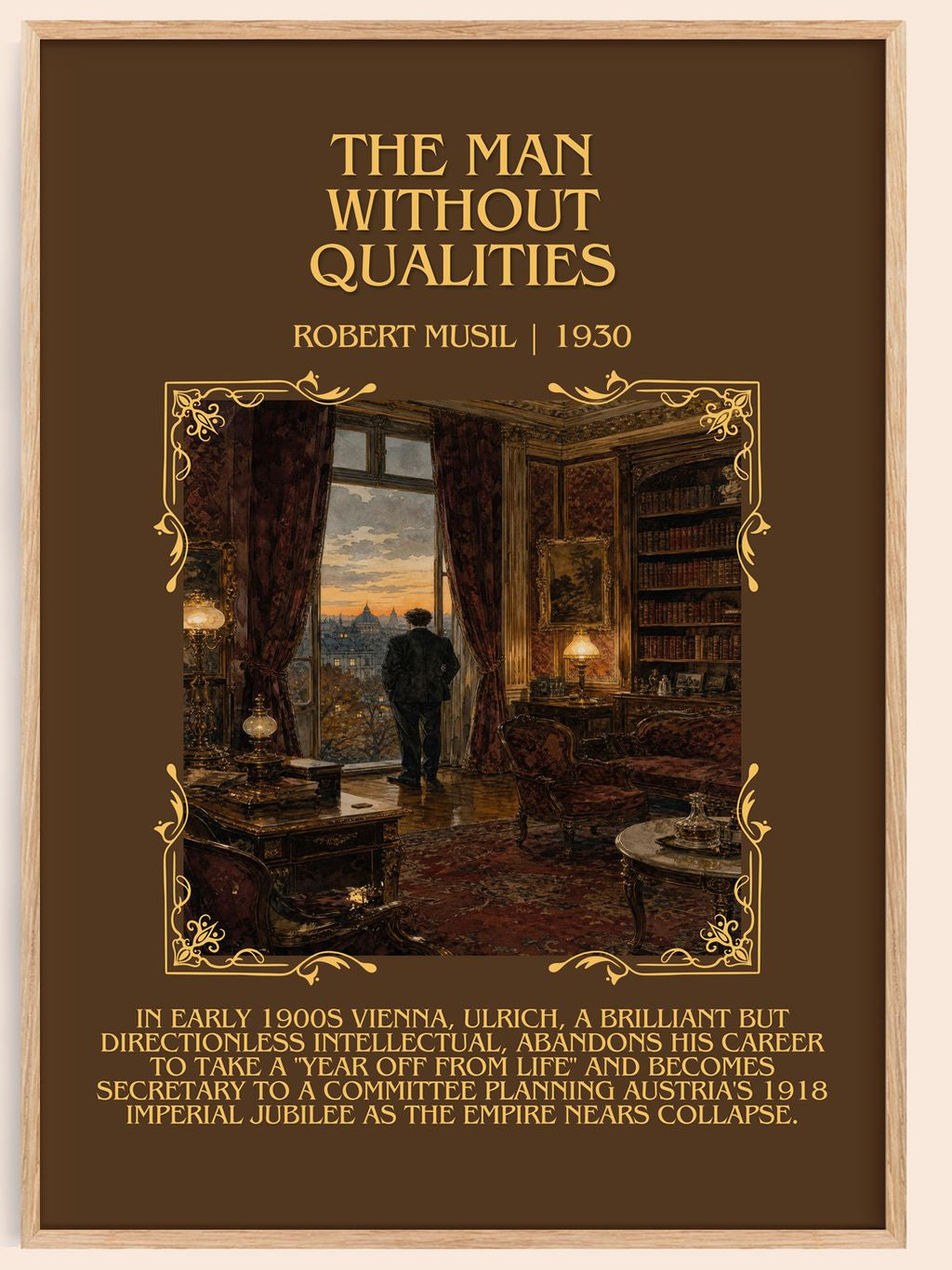 The Man Without Qualities Minimalist Book Poster by Robert Musil – book poster