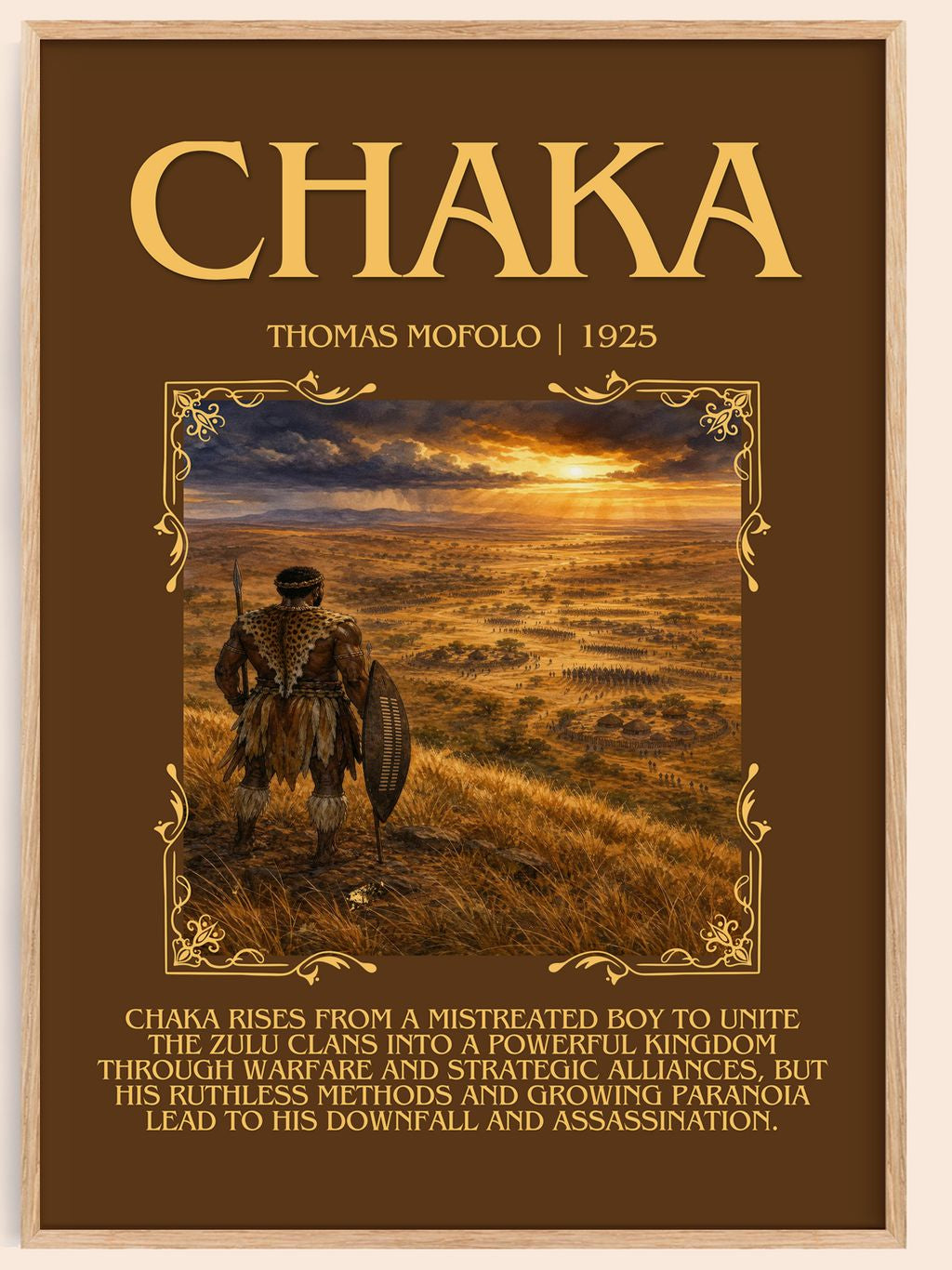 Chaka Minimalist Book Poster by Thomas Mofolo – book poster