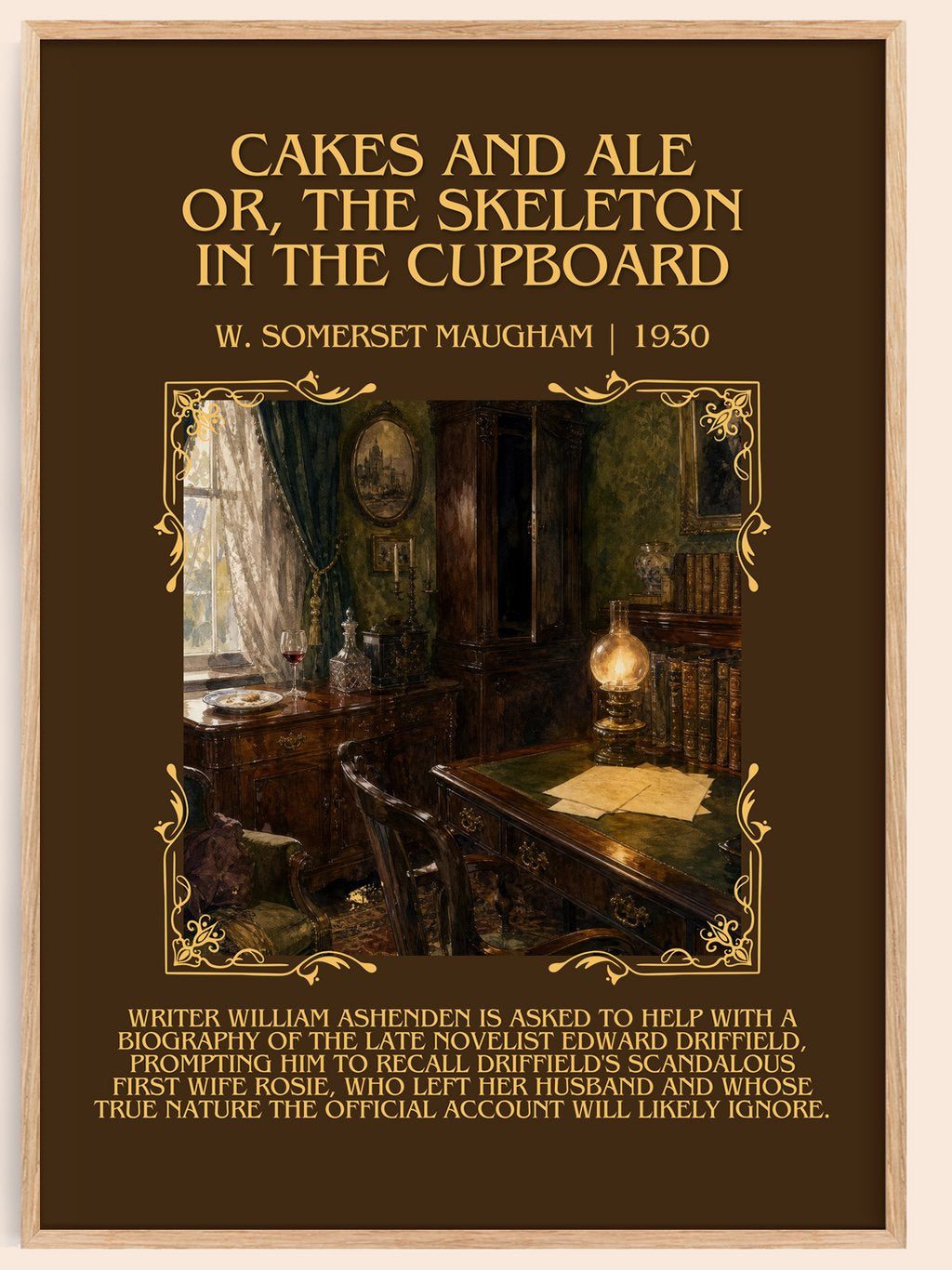 Cakes And Ale Or, The Skeleton In The Cupboard Minimalist Book Poster by W. Somerset Maugham – book poster