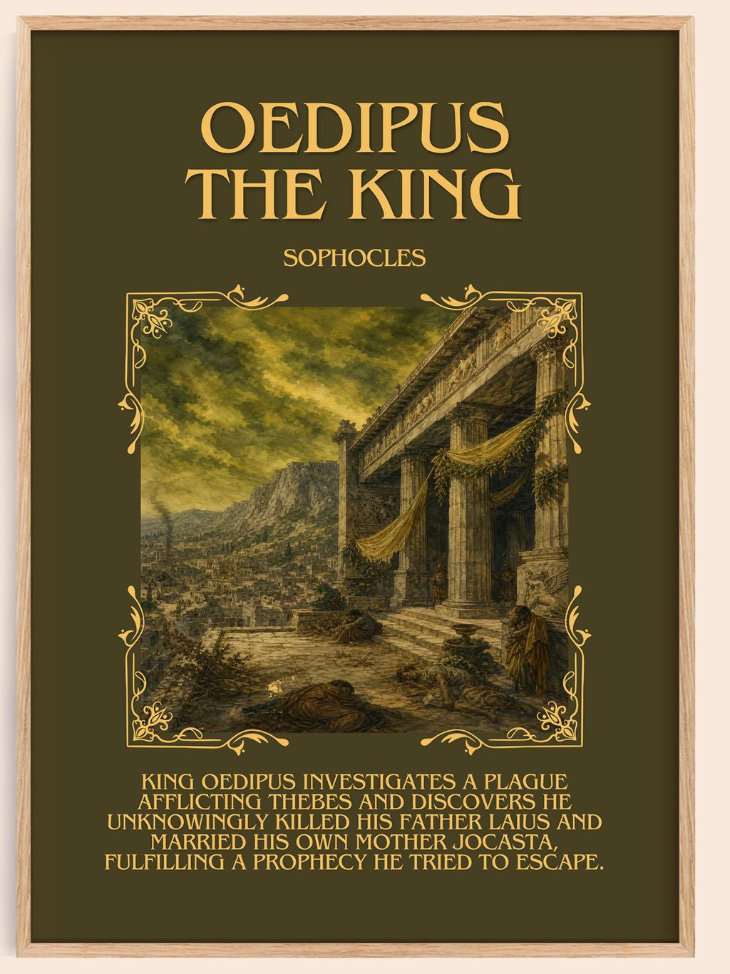 Oedipus the King Minimalist Book Poster by Sophocles – book poster