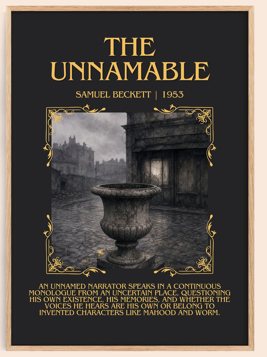 The Unnamable Minimalist Book Poster by Samuel Beckett – book poster