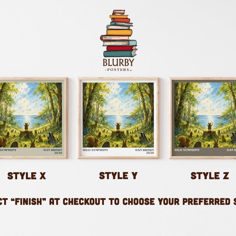 Wild Symphony literary print in frame leaning in hallway – childrens wall art
