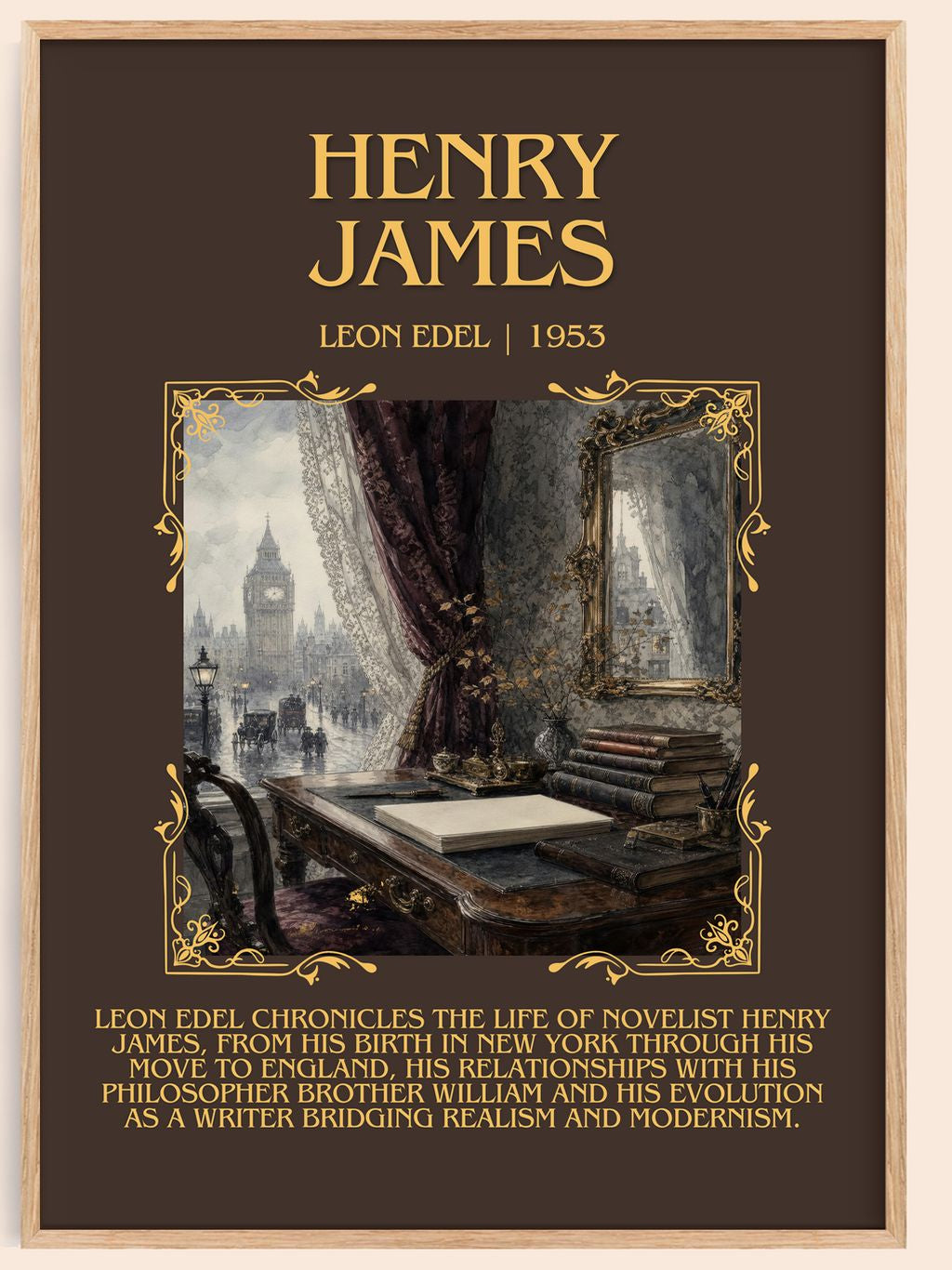 Henry James Minimalist Book Poster by Leon Edel – book poster