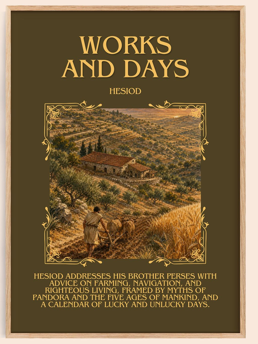 Works and Days Minimalist Book Poster by Hesiod – book poster