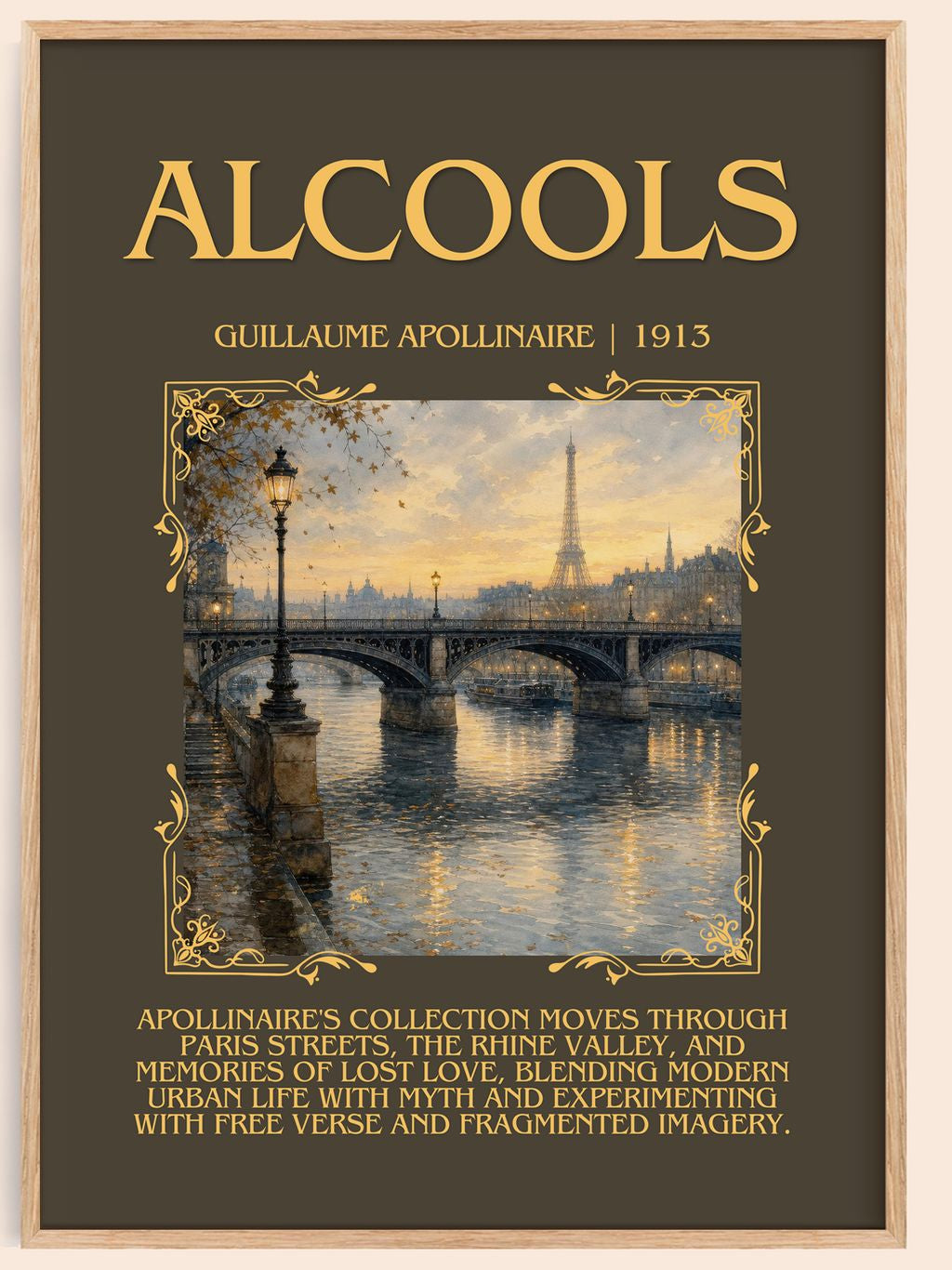 Alcools Minimalist Book Poster by Guillaume Apollinaire – book poster