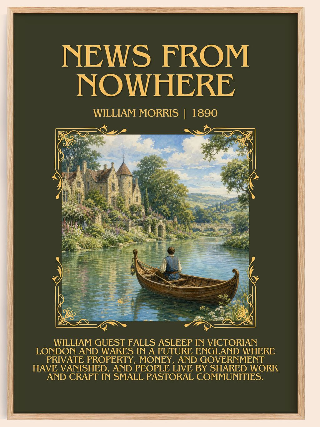 News from Nowhere Minimalist Book Poster by William Morris – book poster