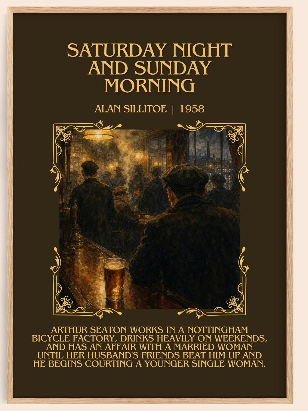 Saturday Night and Sunday Morning Minimalist Book Poster by Alan Sillitoe – book poster
