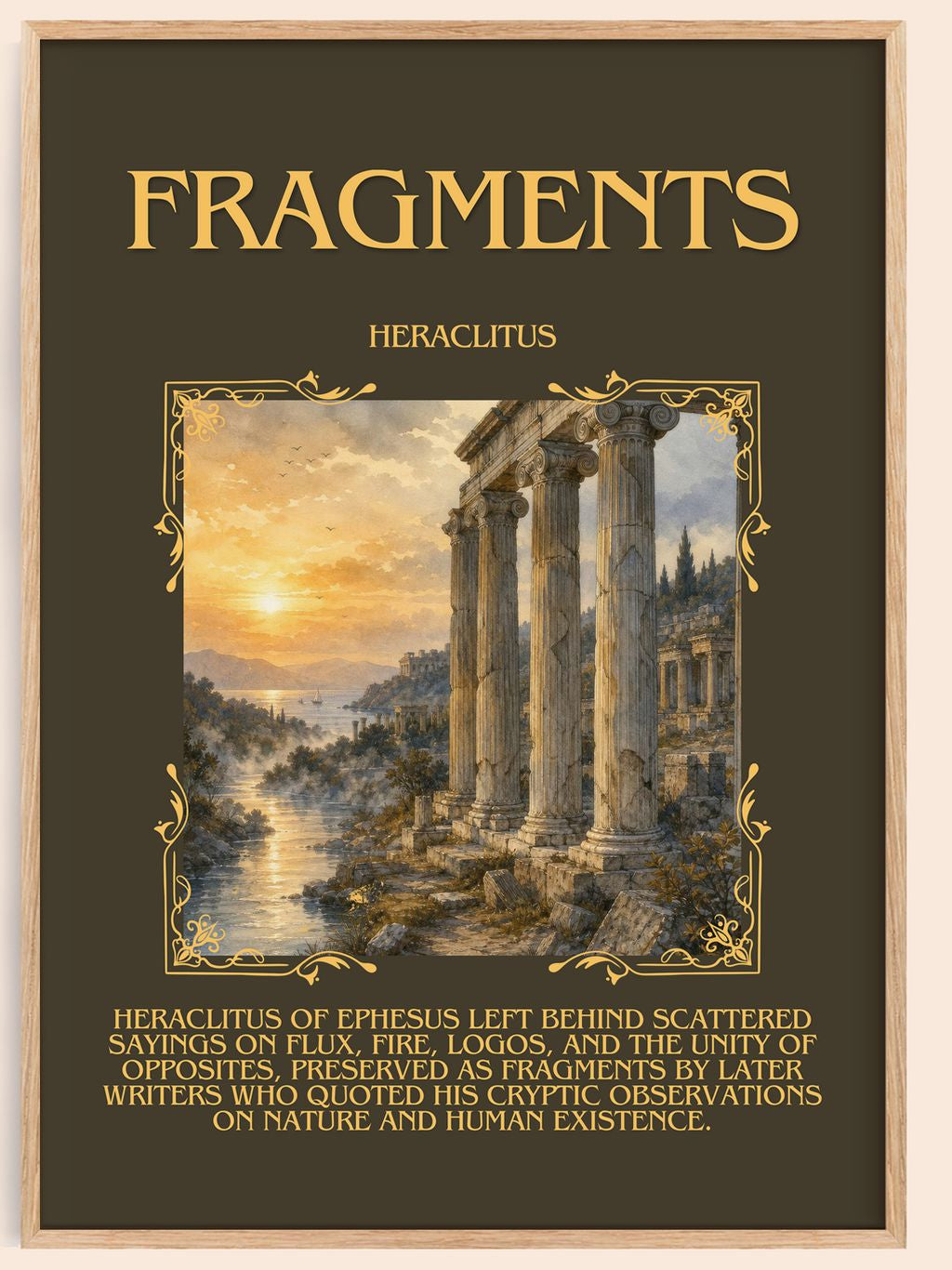 Fragments Minimalist Book Poster by Heraclitus – book poster