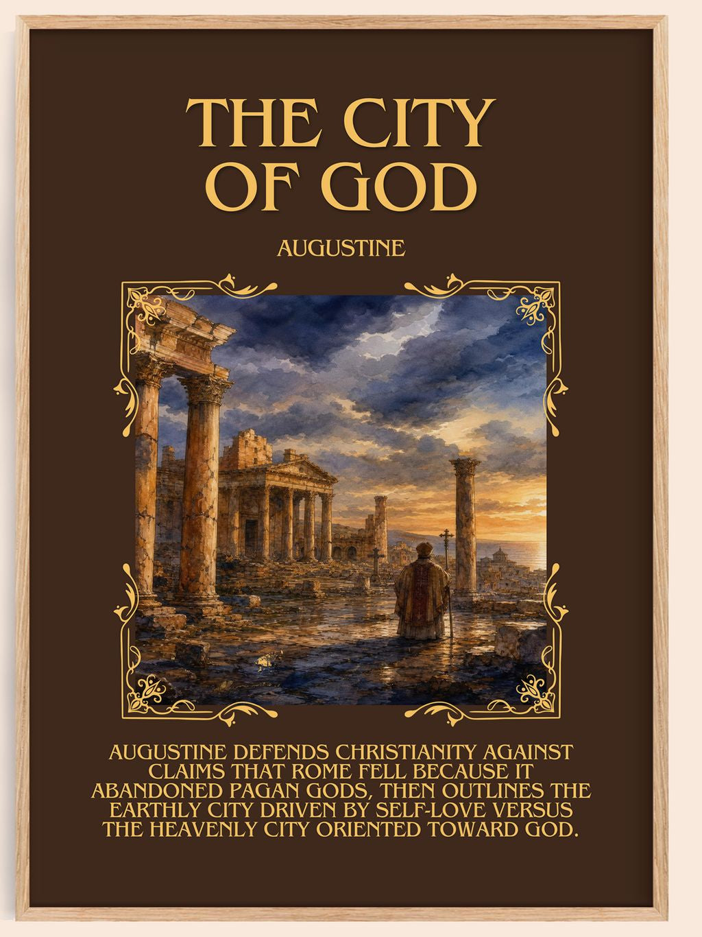The City of God Minimalist Book Poster by Augustine – book poster