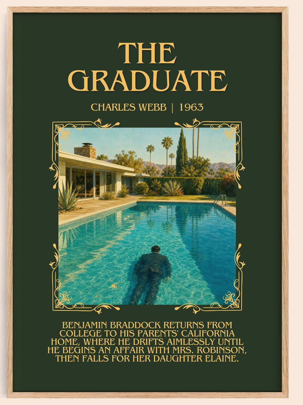 The Graduate Minimalist Book Poster by Charles Webb – book poster