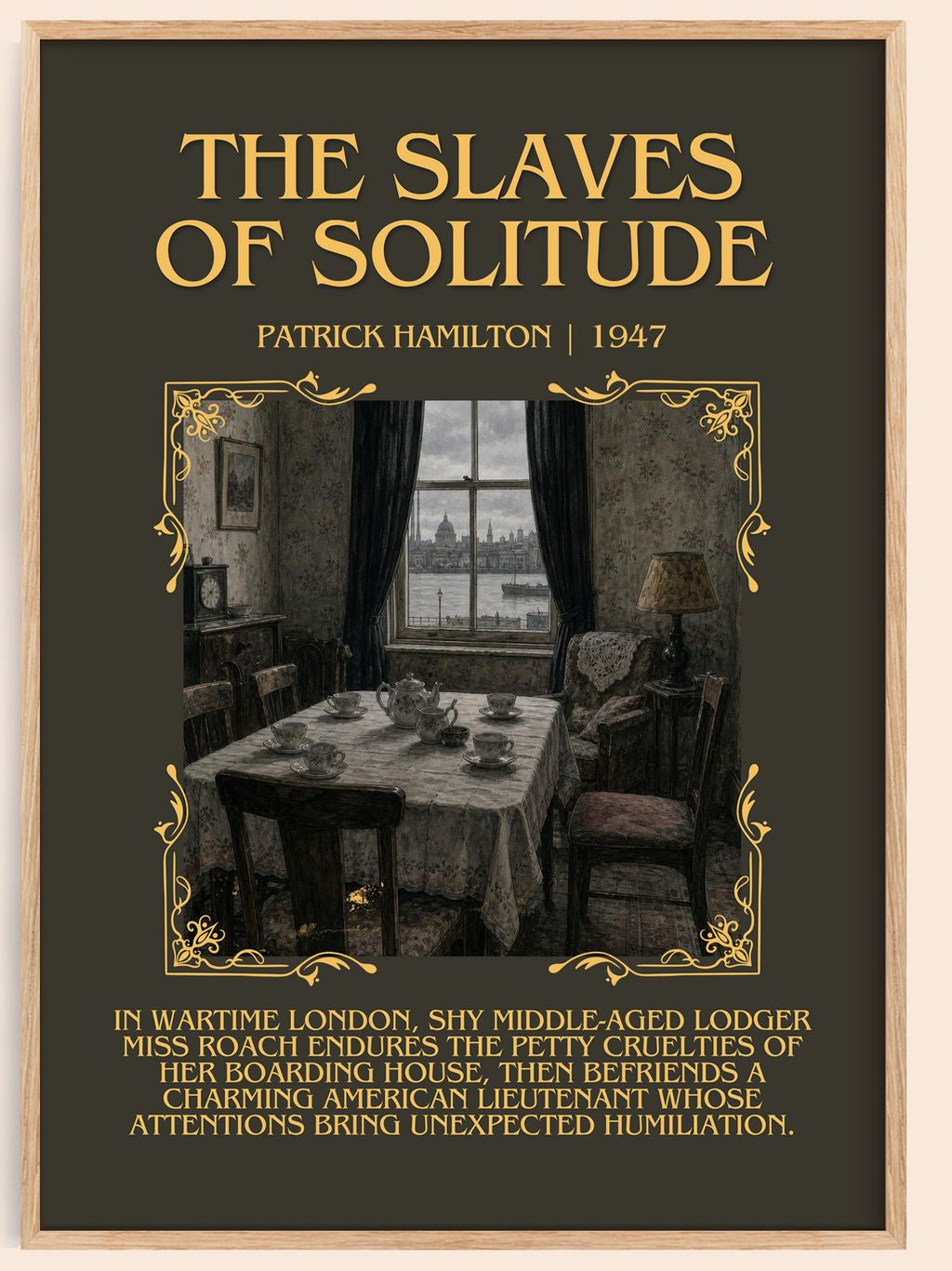 The Slaves of Solitude Minimalist Book Poster by Patrick Hamilton – book poster