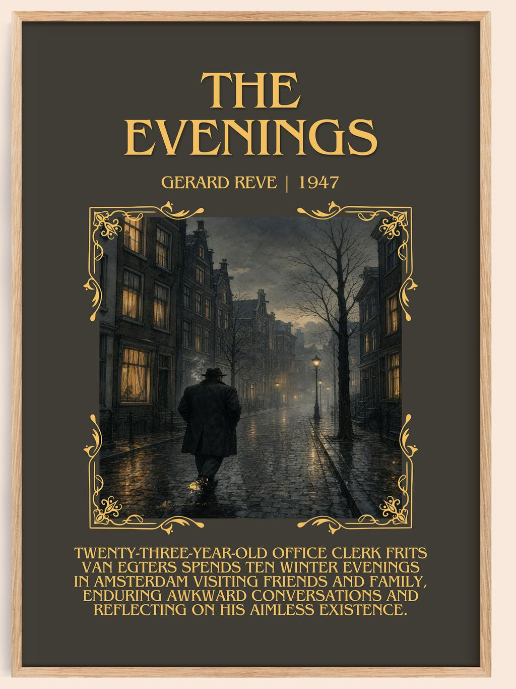 The Evenings Minimalist Book Poster by Gerard Reve – book poster