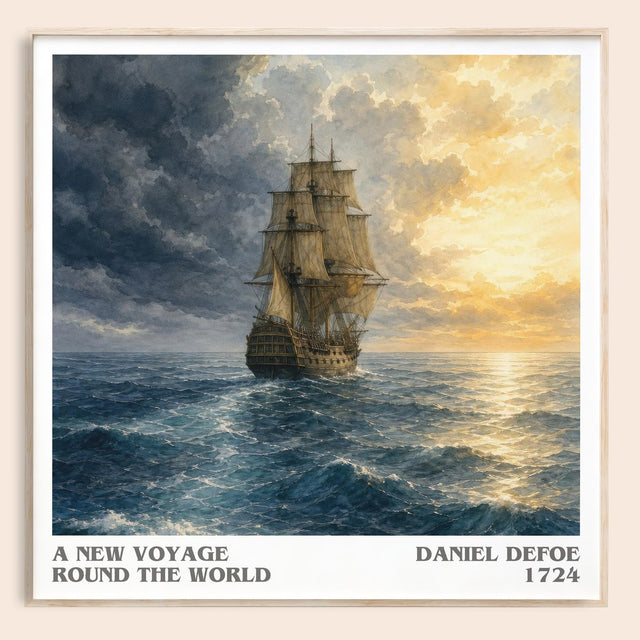 A New Voyage Round The World Literary Art Print by Daniel Defoe