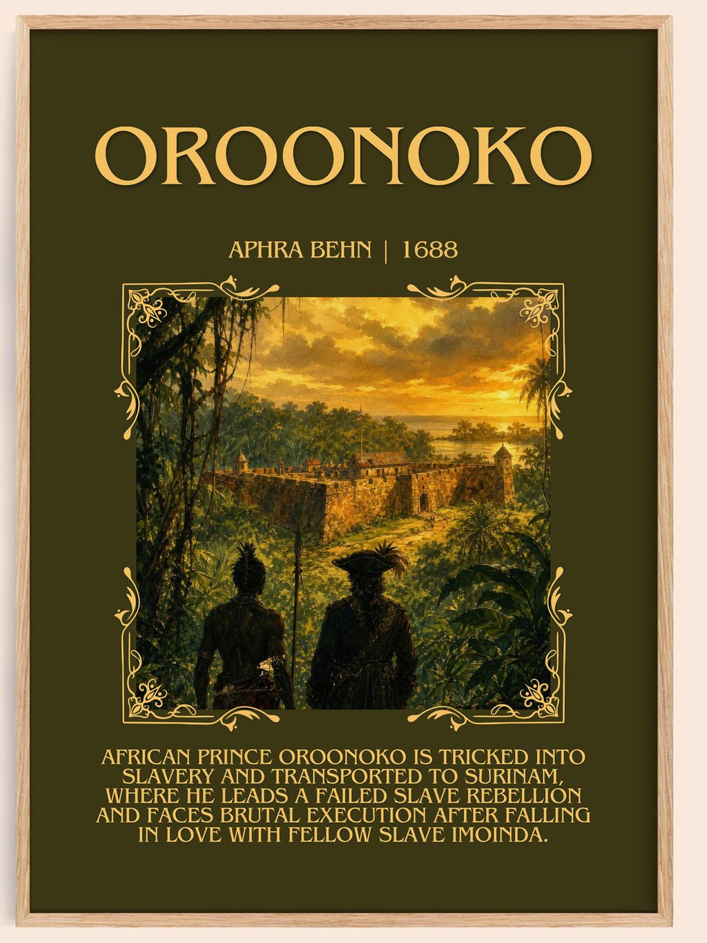 Oroonoko Minimalist Book Poster by Aphra Behn – book poster
