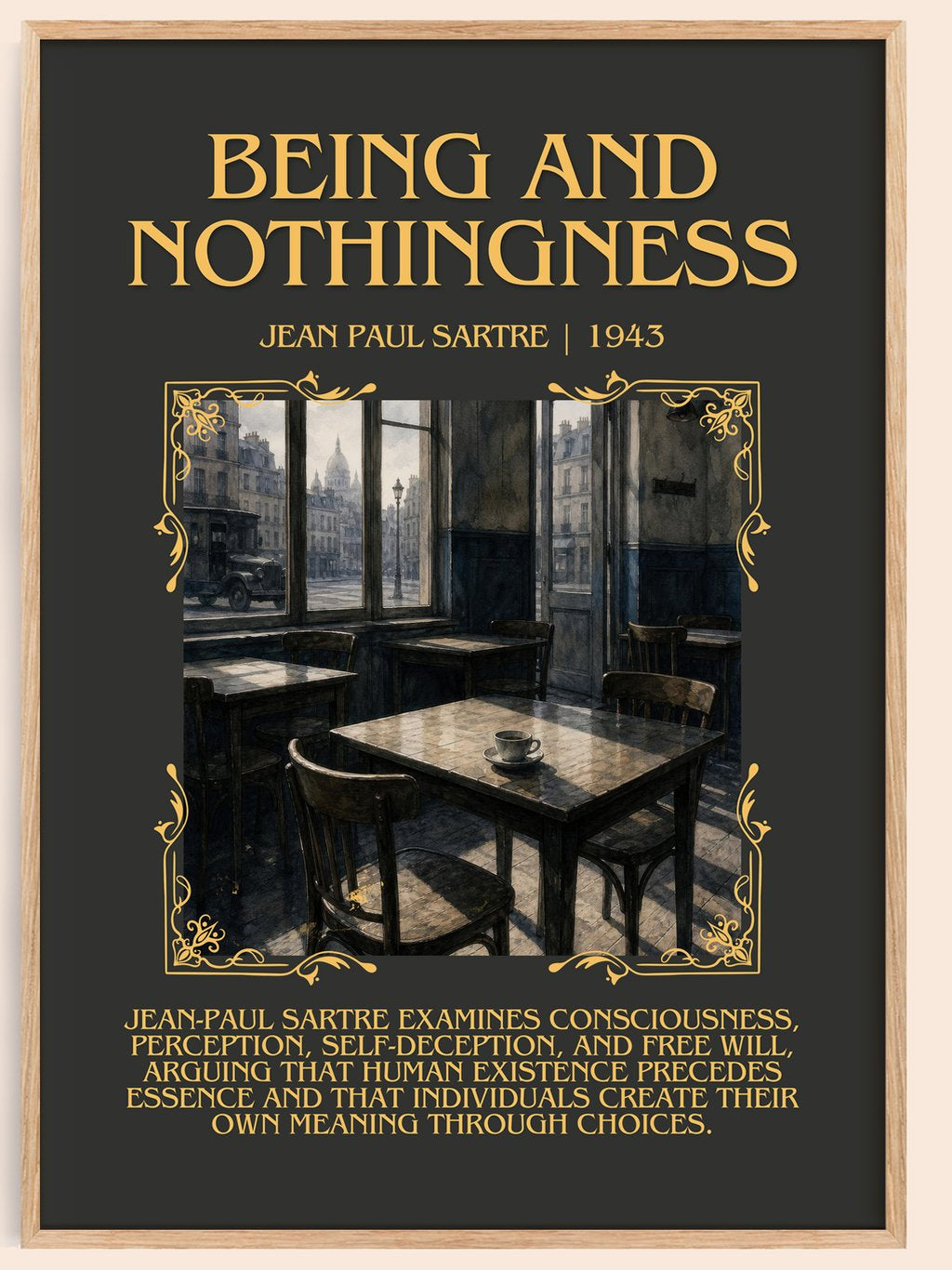 Being and Nothingness Minimalist Book Poster by Jean Paul Sartre – book poster