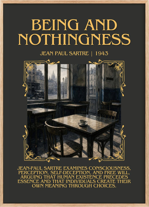 Being and Nothingness Minimalist Book Poster by Jean Paul Sartre