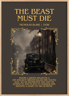 The Beast Must Die Minimalist Book Poster by Nicholas Blake