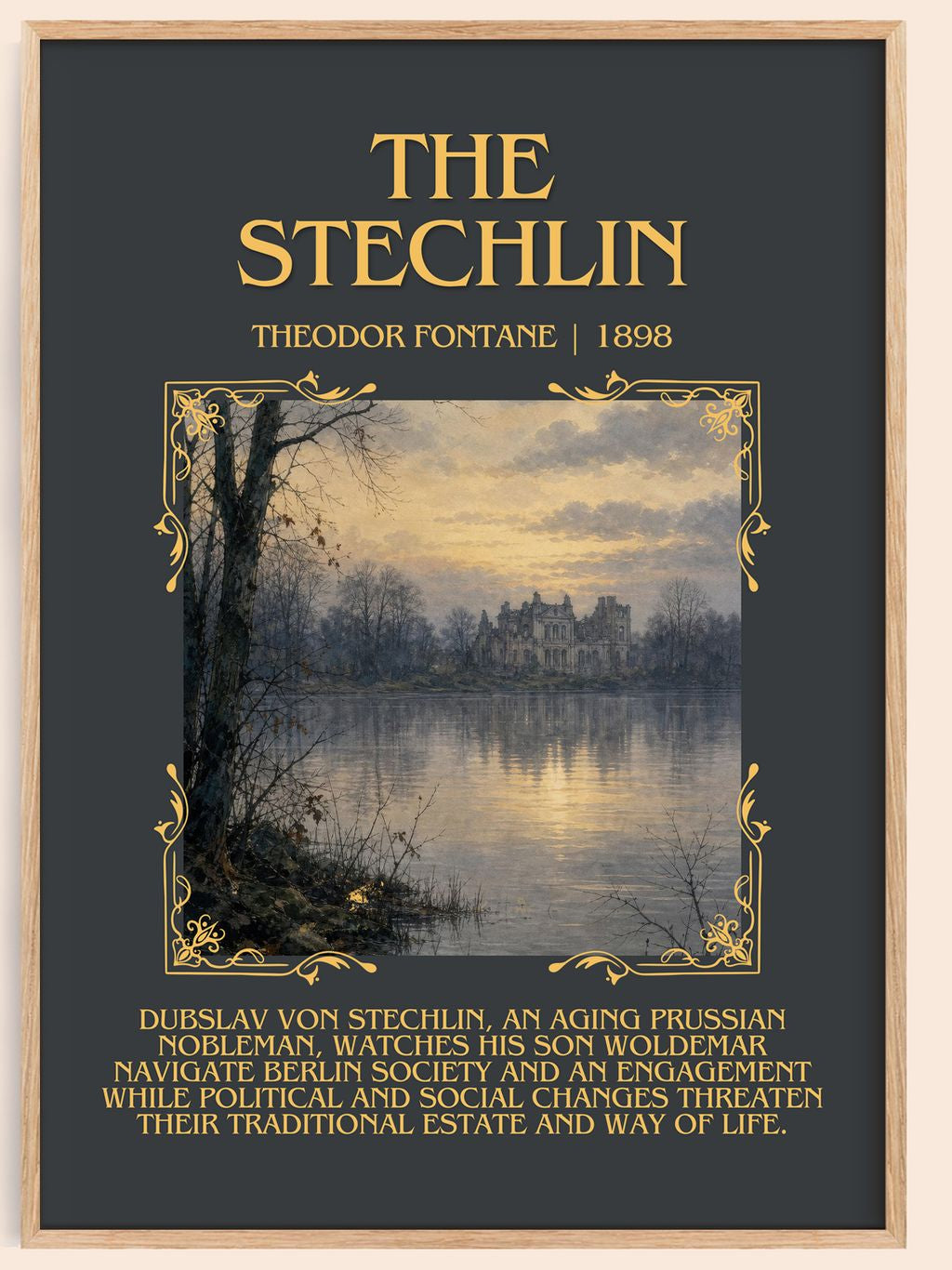 The Stechlin Minimalist Book Poster by Theodor Fontane – book poster