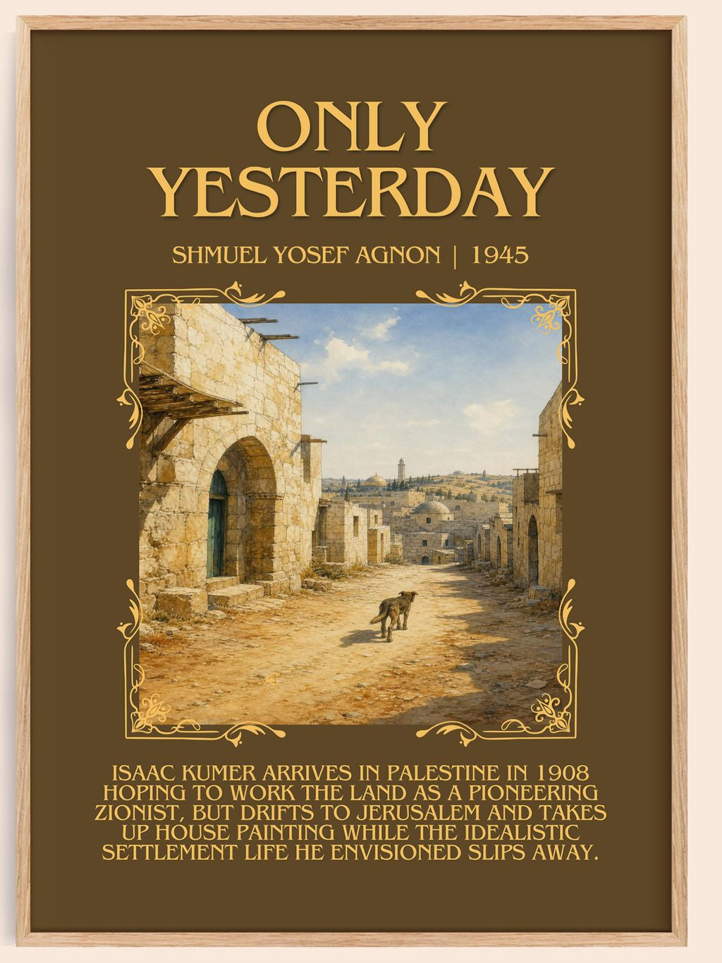 Only Yesterday Minimalist Book Poster by Shmuel Yosef Agnon – book poster