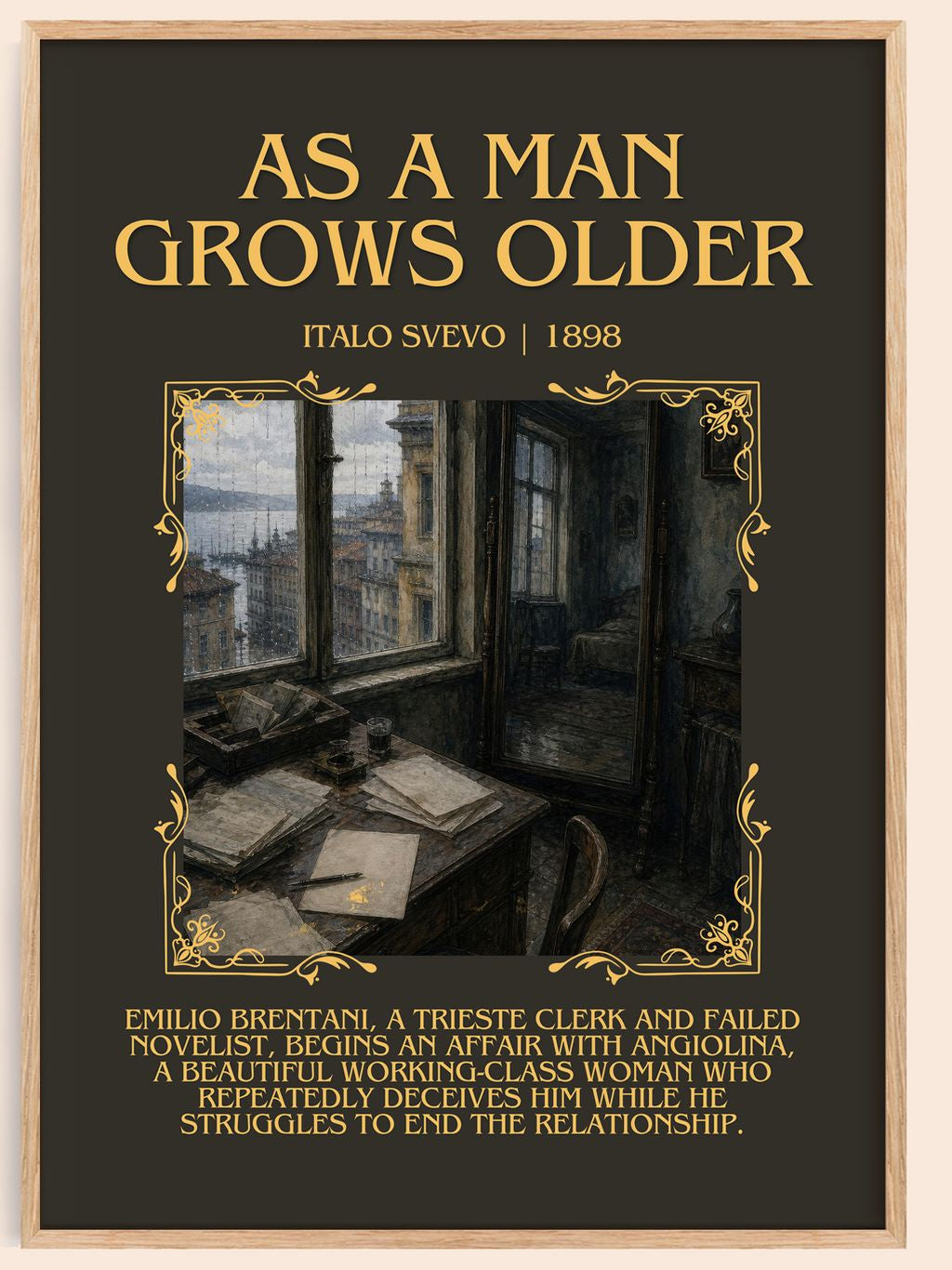 As A Man Grows Older Minimalist Book Poster by Italo Svevo – book poster