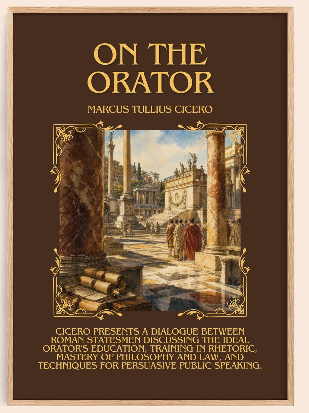 On The Orator Minimalist Book Poster by Marcus Tullius Cicero – book poster