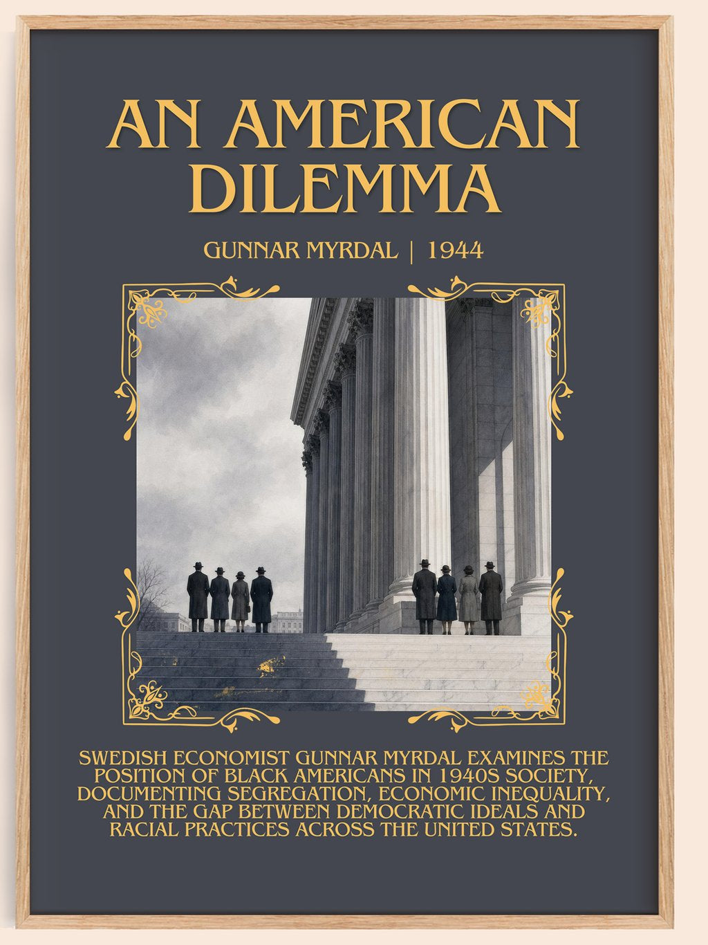 An American Dilemma Minimalist Book Poster by Gunnar Myrdal – book poster