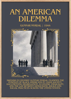 An American Dilemma Minimalist Book Poster by Gunnar Myrdal