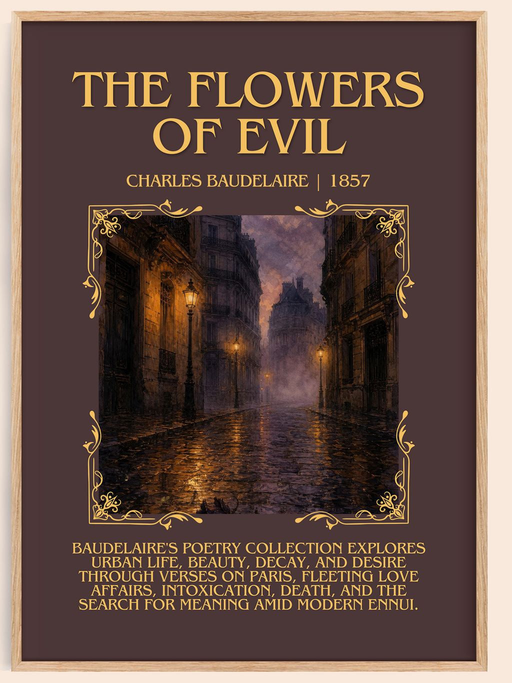 The Flowers of Evil Minimalist Book Poster by Charles Baudelaire – book poster
