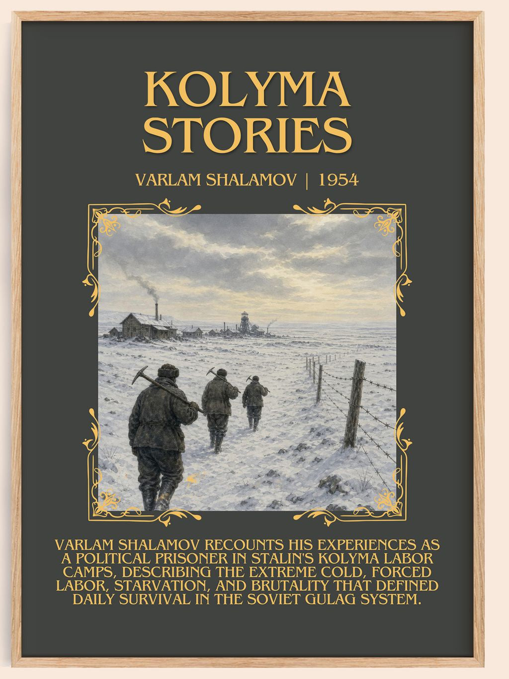 Kolyma Stories Minimalist Book Poster by Varlam Shalamov – book poster