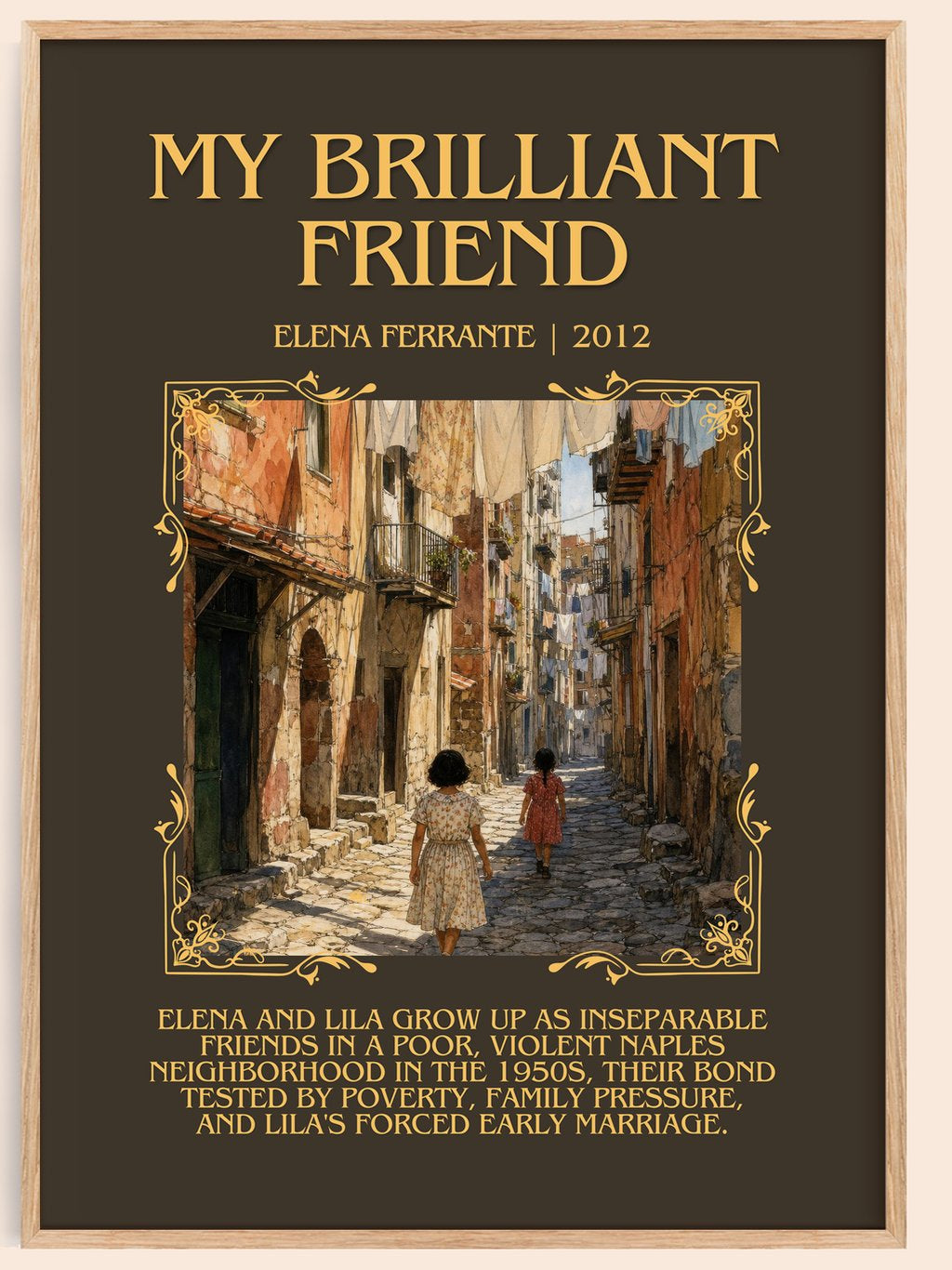 My Brilliant Friend Minimalist Book Poster by Elena Ferrante – book poster