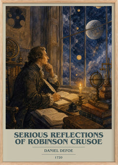 Serious Reflections Of Robinson Crusoe Book Cover Poster by D. Defoe